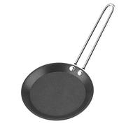 GEDMRT Mini Frying Pan | 4.7 Inch Cast Iron Skillet for Poached Eggs/Pancakes/Single Serve | Non - Stick & Fast Heating | Heat Tolerant Handle for Gas/Electric/Induction Stoves (steel handle)