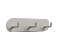 GEDMRT Self Adhesive Wall Hooks | No Drill Iron Key Rack for Doors/Bathroom/Kitchen | 3 Hooks for Coats, Towels, Bags | Tool Less Mounting (Warm Gray)