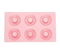 GEDMRT Silicone Donut Pan 6 Cavity | Nonstick Baking Form for Cakes/Biscuits/Chocolate | Heat Tolerant - 60°C to 230°C | Easy Release & Dishwasher Safe (Pink)