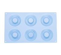 GEDMRT Silicone Donut Pan 6 Cavity | Nonstick Baking Form for Cakes/Biscuits/Chocolate | Heat Tolerant - 60°C to 230°C | Easy Release & Dishwasher Safe (Blue)