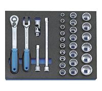 Gedore 2005 CT2-D 19 - Surtido de vasos de 1/2" en módulo CT 2/4, 29 pzs