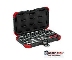 Gedore 3018776 juego de llaves de vaso 1/4", , 33 piezas