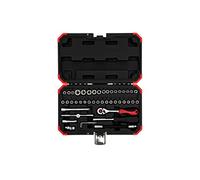 GEDORE 3300052 Juego de llaves de vaso 1/4", 46 piezas, rojo / negro