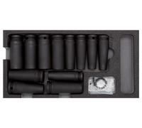 Llave de vaso de impacto 1/2", en módulo CT 2/6, 32 piezas