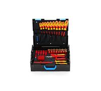 GEDORE Caja de herramientas VDE HYBRID, Juego de 53 piezas, Llena, Herramientas para electricistas, Caja de plástico, Aislamiento VDE, 1100-1094