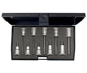 Gedore IN 30 LKM - Juego de vasos destornilladores 3/8" 10 pzas hexagonal 4-10 mm