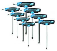 GEDORE Juego de 8 destornilladores con mango en T, Para tornillos con hexágono interior, Mango de dos componentes y cabeza esférica, Anchos de llave 2-10 mm, DT 2142 008