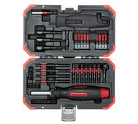 GEDORE Juego de puntas de torsión roja, 43 piezas, incluye destornillador de punta plegable con función de carraca, en práctico maletín de almacenamiento