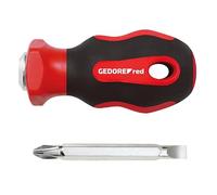 GEDORE red Destornillador 2 en 1 Stubby R38002002, destornillador corto compacto, accionamiento combinado PH/SL, mango ergonómico, ideal para espacios de trabajo estrechos