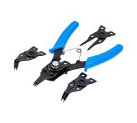 GEDORE Juego de alicates para circlips, 4 piezas, Juego de herramientas para circlips interiores y exteriores, Rectos y acodados en 90°, S 8000