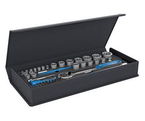 Gedore TC 19-20-MU-10 Juego de Llaves de Vaso 1/4"-1/2" en Bolsa Textil, Set de 52 Piezas