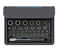 Gedore TC 666-MU-20 - Juego de puntas y llaves de vaso con carraca 1/4" en bolsa textil, 35 piezas