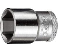 GEDORE Vaso, Llave de vaso, Accionamiento de 1/2'' 12,5 mm, Hexagonal, 28 mm de ancho, Herramienta, 19 28, Acero cromado