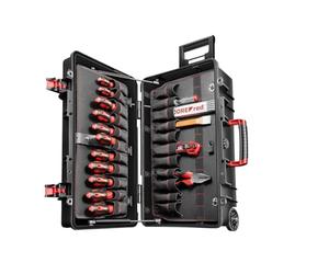 GEDOREred Meister XXL R21902124 - Carro de Herramientas (124 Piezas, maletín de plástico Resistente, Incluye resortes de Gas)