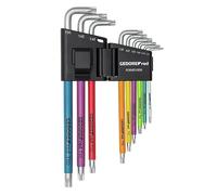 GEDOREred R36401009 - Juego de destornilladores angulares (TX, T10 - T50, 9 piezas, con codificación de colores)