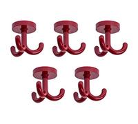 Gedotec 5X Gancho Rotatorio Gancho Triple Ganchos de Sombrero Gancho Perchero Polyamide Plástico Giratorio - Calidad de Marca para Su Sala de Estar - RAL 3003 rojo rubí