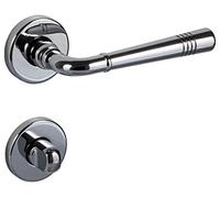 gedotec ACERO INOX Herraje Puerta Cromo Manilla de la sobre rund-rosette pz - CILINDRO PERFIL CROMADO PULIDO BRILLANTE modelo Lady 236 POMO PARA grosor 35-47mm Calidad Marca sus Sala Estar