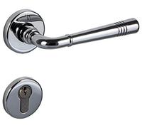 gedotec ACERO INOX Herraje Puerta Cromo Manilla de la sobre rund-rosette pz - CILINDRO PERFIL CROMADO PULIDO BRILLANTE modelo Lady 236 POMO PARA grosor 35-47mm Calidad Marca sus Sala Estar