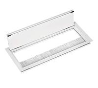 Gedotec Apertura de Cable Blanco Mate | Salida de Cable Angular 450 x 100 mm | Eco | Toma de Cable de Aluminio | Apertura de Mesa con Junta de Cepillo | 1 Pieza - Apertura de Cable para empotrar