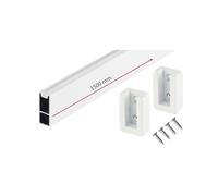 Gedotec Barra para colgar ropa, color blanco mate, 1500 mm, diseño con revestimiento de goma, barra cuadrada para colgar ropa de pared de 30 x 12 mm, 1 juego de tubos de armario con material de