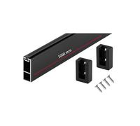 Gedotec Barra para colgar ropa, color negro mate, 1000 mm, diseño con revestimiento de goma, barra cuadrada para colgar ropa de pared de 30 x 12 mm, 1 juego de tubos de armario con material de