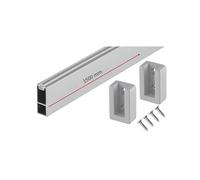 Gedotec Barra para colgar ropa, color plateado mate, 1500 mm, diseño con revestimiento de goma, barra cuadrada para colgar ropa de pared de 30 x 12 mm, 1 juego de tubos de armario con material de