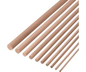 Gedotec Bastelleiste Set de Manualidades Holz-Dübel Zum Construir Laternen-Stäbe Zum Manualidades | Ø 10mm | Haya Liso | Longitud 1000mm | 5 Piezas