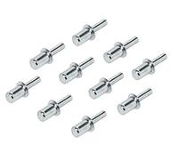 Gedotec Billy - Soporte para estante de metal para taladrar (pasador de estantería de acero niquelado, fijación para suelos de madera con orificio de perforación de 3 y 5 mm de diámetro, 10 unidades)