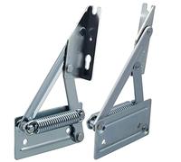 Gedotec bisagra banco esquina plegables apoyo solapa apoyo placas de asiento | Ribete muelles | Peso placa hasta 12 kg | Acero galvanizado | 1 par almohadillas pecho (izquierda + derecha)
