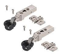 Gedotec Bisagra para puerta de cristal Blum 75T4100 con cierre automático | Bisagra para muebles con placa de montaje | 2 unidades de bisagras de 94° para vitrinas de cristal