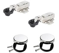 Gedotec Bisagra para puerta de cristal Softstar | 1 juego de 2 bisagras con cierre suave integrado y tapa protectora | Bisagra para muebles con placa de montaje cromada