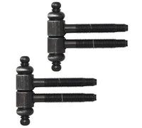 Gedotec - Bisagra para puerta de habitación con cabezal ornamental, tamaño 16 bisagras decorativas en negro mate de dos piezas para puertas interiores y palos de puerta, 2 piezas