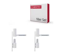 Gedotec Bisagras - Bisagras para puertas de acero macizo, color blanco, P50, 10 unidades, para taladrar en ventanas y puertas, bisagras de puerta para madera y plástico con rodamiento de bolas