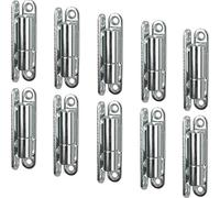 Gedotec Bisagras de renovación de acero galvanizado | 10 bisagras de puerta con técnica de cojinete liso sin mantenimiento | Diámetro: 15 mm | Bisagras de puerta para marcos de puerta de madera