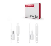 Gedotec - Bisagras de renovación para puertas de acero macizo, color blanco, P50, 10 unidades, para atornillar en ventanas y puertas, bisagras de puerta de madera y plástico con rodamientos de bolas