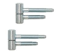 Gedotec Bisagras para puerta interior de 2 piezas, para puertas plegadas, tamaño 16 mm de diámetro, acero galvanizado, capacidad de carga hasta 100 kg, 2 unidades, bisagra para puerta de habitación y