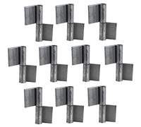 Gedotec Bisagras para soldar | 10 unidades - banda de soldadura para puertas de metal | bisagra de soldadura de altura 80 mm | DIN izquierda | Bisagra resistente para puertas de jardín y maquinaria