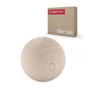 Gedotec Bolas de madera de haya | 10 unidades | bolas de madera pulidas | diámetro 50 mm | bolas sin agujero | cuentas de madera para manualidades y decoración | perlas de madera sin productos