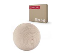 Gedotec Bolas de madera de haya | 25 unidades | bolas de madera pulidas | diámetro 30 mm | bolas sin agujero | cuentas de madera para manualidades y decoración | perlas de madera sin productos