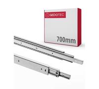 Gedotec Carriles para cajones con guía de bolas, 1 par, rieles telescópicos de acero, rieles telescópicos de 700 mm, sistema de rieles galvanizados, capacidad de carga de 100 kg