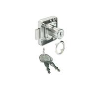 Gedotec Cerradura cilíndrica para muebles y cajones H6111 | Cerradura de caja con mandril de 25 mm | Acero niquelado | Bisagra izquierda | 1 juego - Cerradura de puerta de cierre uniforme para muebles