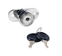 Gedotec Cerradura de cilindro de presión atornillable | 1 juego de cerradura con llave y material de fijación para puertas correderas | acero niquelado - D 19 mm | diferentes cierre incluye accesorios