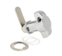 Gedotec Cerradura de metal cromado pulido DIN derecha - Ø 19 x 25 mm - Cerradura giratoria para candado Ø 5 - 7 mm - Cerradura de puerta taquilla para armarios de metal, armarios de madera, tirador