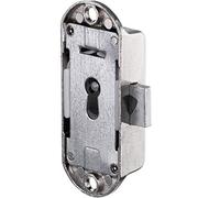 Gedotec Cerradura de rosca metal niquelado | 1 pieza cerradura de varilla de mueble con eurocerradura incl. 1 llave de paletón | Backset 15 mm | tope: izquierda