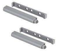 Gedotec Cierre automático de plástico Push-to-open Abrepuertas gris - SLIM | Abrepuertas fuerte | Abrepuertas para puertas de armarios | 2 piezas - Cierre para muebles Puertas de cajones y armarios