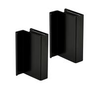 Gedotec Cierre magnético negro H6058 | 2 placas magnéticas con tirador | Pinza de presión 40 mm | Abridor de presión | Bisagra para puerta de cristal | Bisagra inoxidable