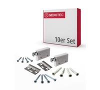 Gedotec Colgador de armario con riel de montaje blanco | Capacidad de carga 150 kg | 10 juegos completos - Colgador de mueble con placa de soporte y material de fijación a la pared | H10630
