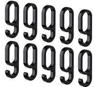 Gedotec Colgadores de plástico negro - para barra de armario ovalada H10623 | 10 piezas - Colgadores para barra de armario ovalada | 60 x 23 mm (alto x ancho)