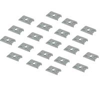 Gedotec Conector de muebles para armario y abrazadera para fijar - H3501 | Abrazadera de pared trasera de acero galvanizado | Conector de armario para paredes traseras de muebles | 20 unidades