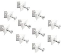 Gedotec Conector de pared trasera blanco, 20 unidades de conectores para pared trasera y estantes de cajón, soporte de pared trasero con tornillo, conector de esquina para armarios y muebles